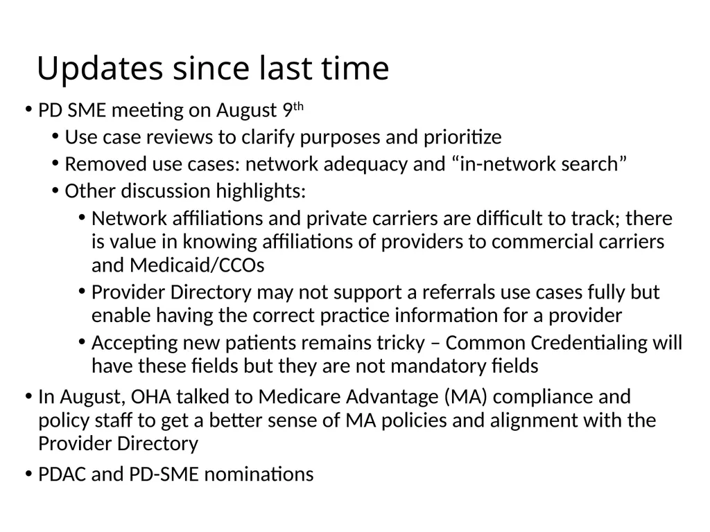 Provider Directory Advisory Group Meeting - slide 5 of 29