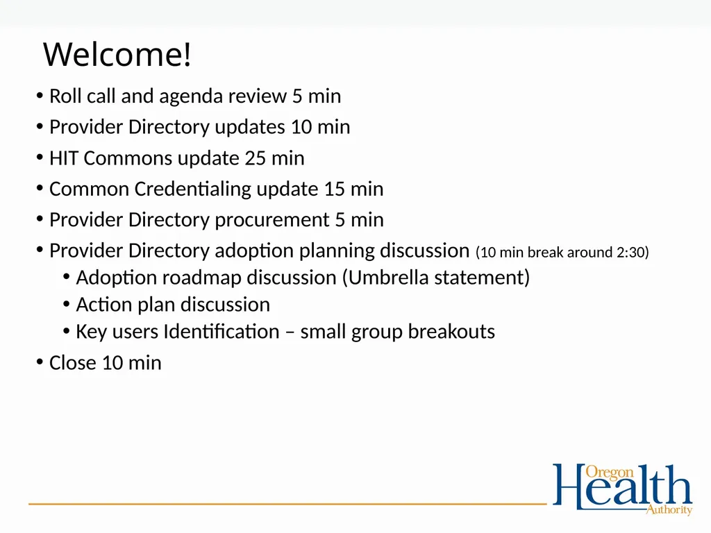 Provider Directory Advisory Group Meeting - slide 2 of 29