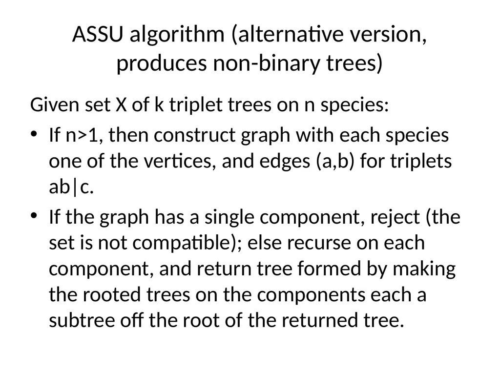 CS 581 Constructing rooted trees Tandy Warnow - slide 31 of 42