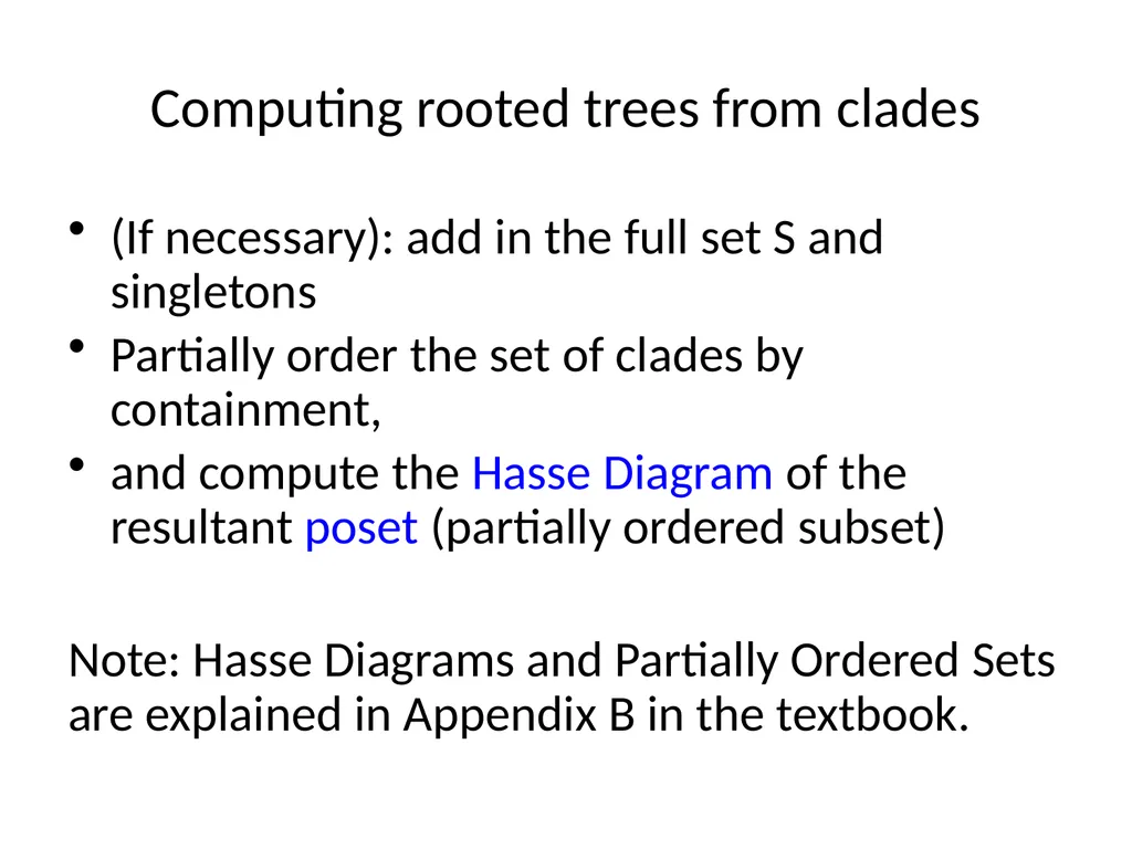 CS 581 Constructing rooted trees Tandy Warnow - slide 11 of 42
