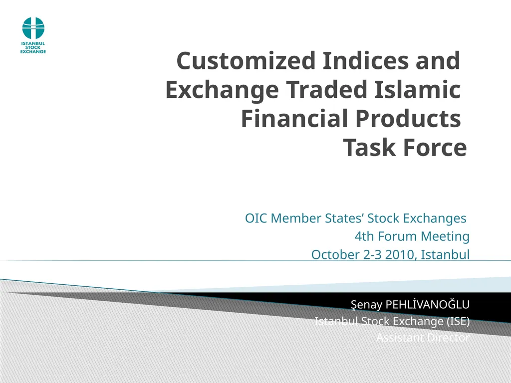 Customized Indices and Exchange Traded Islamic - slide 1 of 14