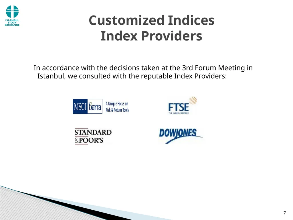Customized Indices and Exchange Traded Islamic - slide 7 of 14