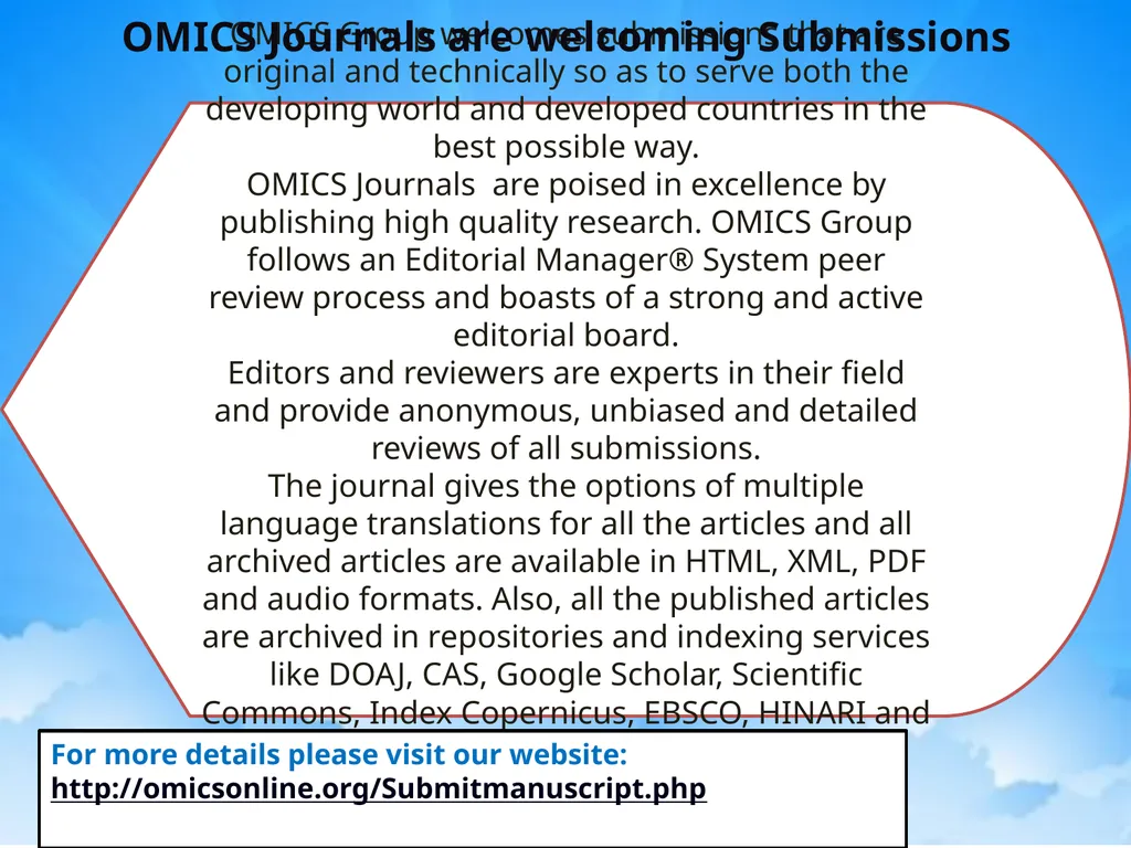 OMICS Group Contact us at: - slide 2 of 23