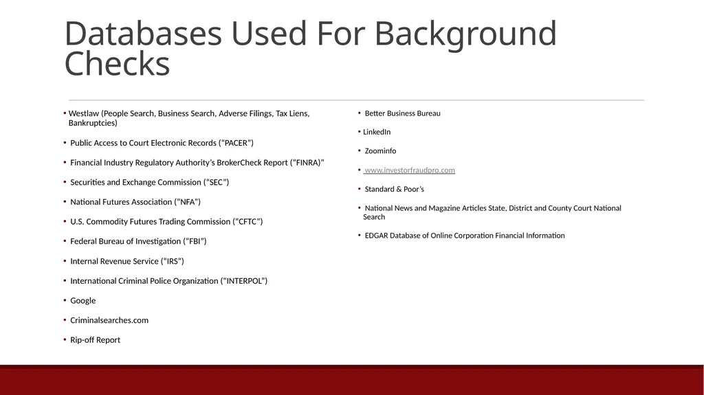 MICK Law Due Diligence: Current Developments, - slide 10 of 22