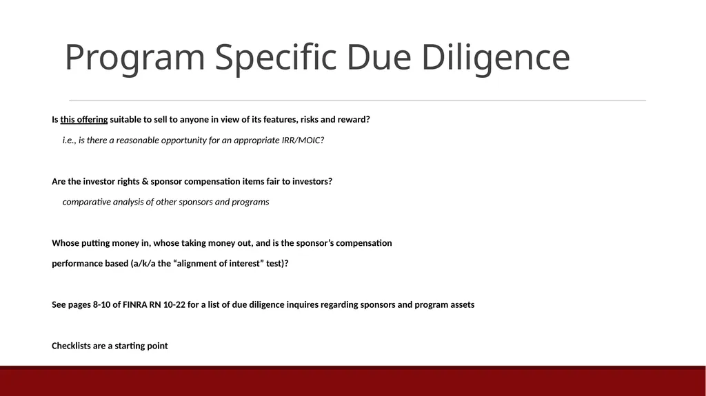 MICK Law Due Diligence: Current Developments, - slide 11 of 22