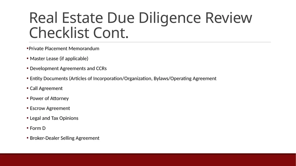 MICK Law Due Diligence: Current Developments, - slide 13 of 22