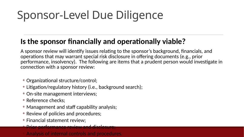 MICK Law Due Diligence: Current Developments, - slide 8 of 22