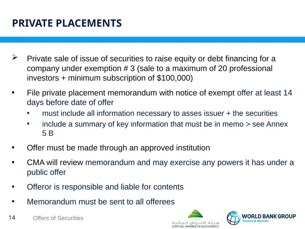 WORKSHOP ON proposed CMA regulations OFFERS OF - slide 14 of 15