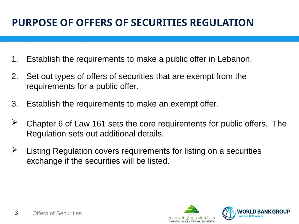WORKSHOP ON proposed CMA regulations OFFERS OF - slide 3 of 15