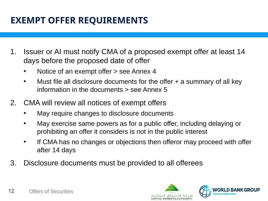WORKSHOP ON proposed CMA regulations OFFERS OF - slide 12 of 15