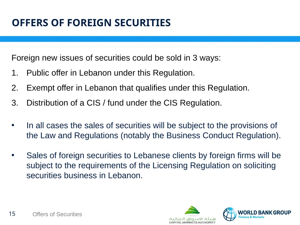 WORKSHOP ON proposed CMA regulations OFFERS OF - slide 15 of 15