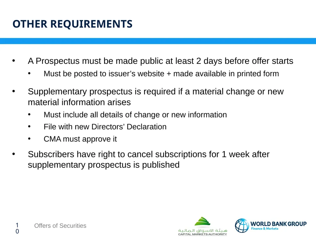 WORKSHOP ON proposed CMA regulations OFFERS OF - slide 10 of 15