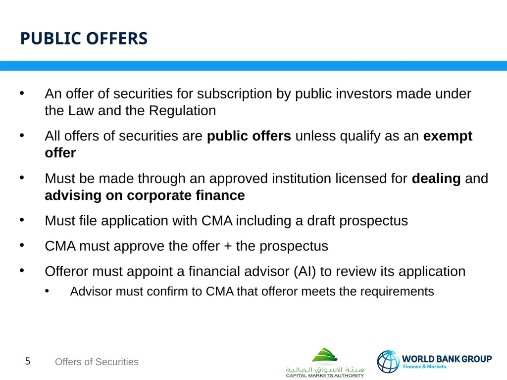 WORKSHOP ON proposed CMA regulations OFFERS OF - slide 5 of 15