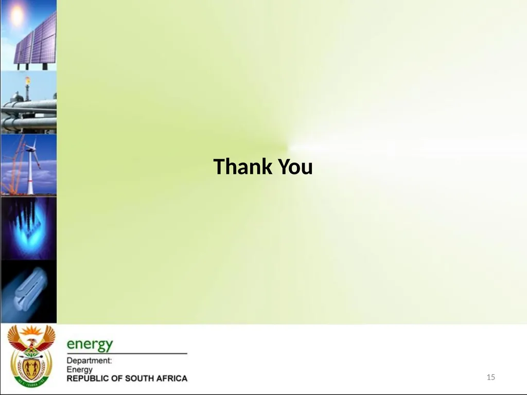 Renewable Energy IPP Procurement Programme: - slide 15 of 15