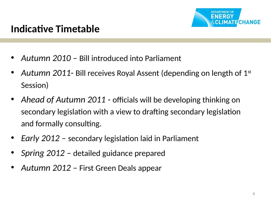 The Green Deal Tracy Vegro Director – Energy - slide 8 of 9