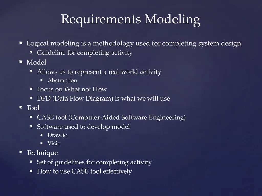 COMI-1230 Systems Analysis & Design Requirements - slide 4 of 13