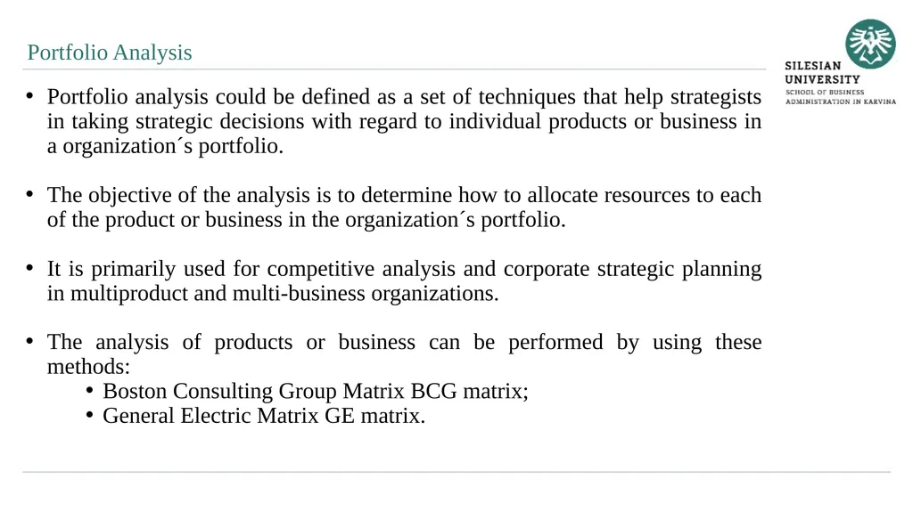 Analytical Methods of Business Environment - slide 16 of 27