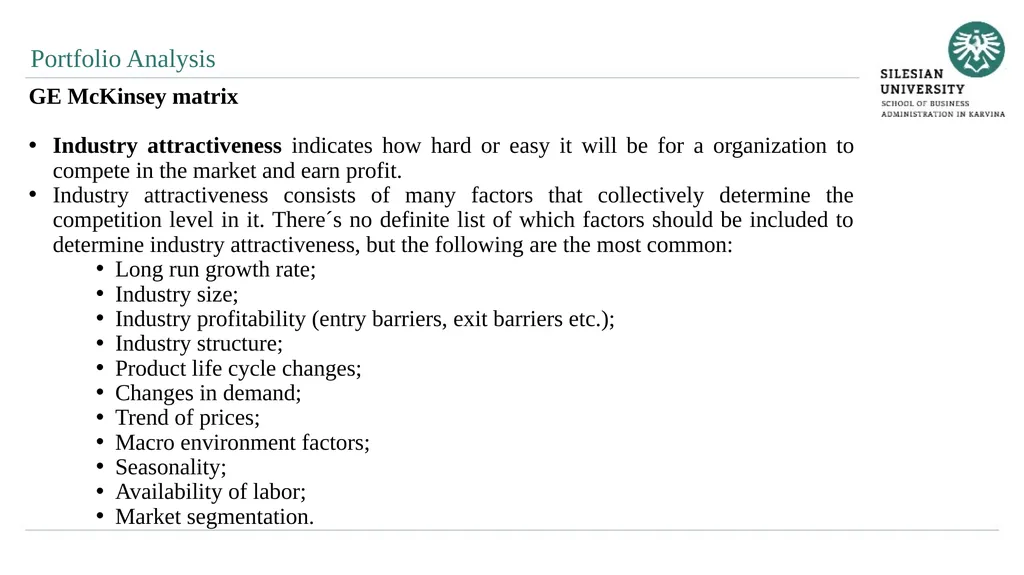 Analytical Methods of Business Environment - slide 22 of 27