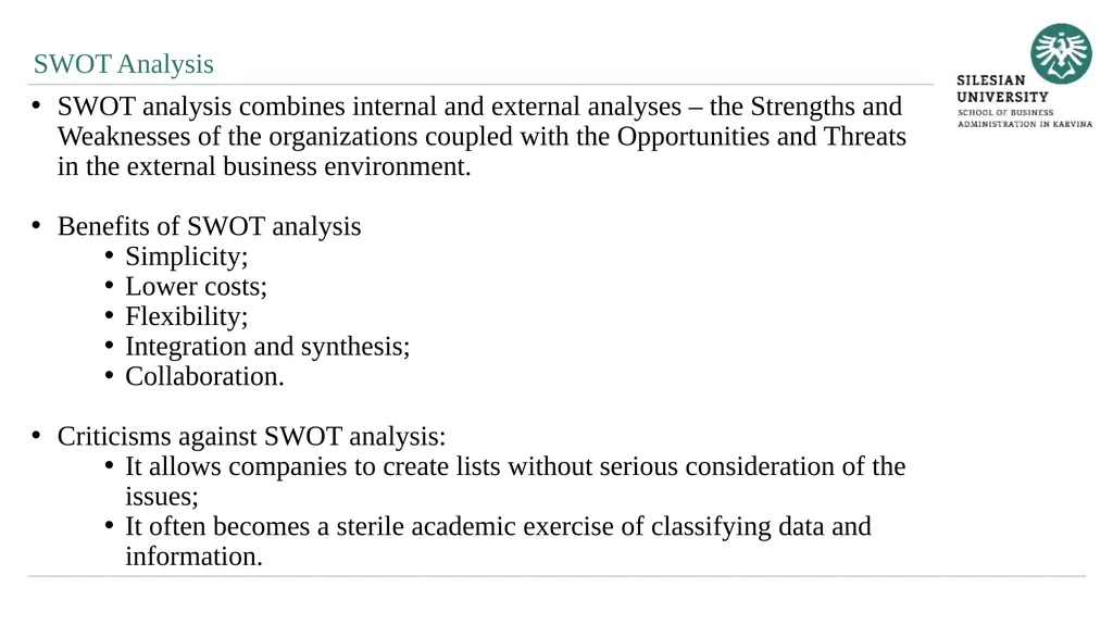 Analytical Methods of Business Environment - slide 26 of 27