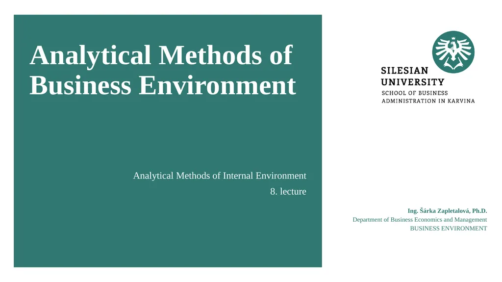 Analytical Methods of Business Environment