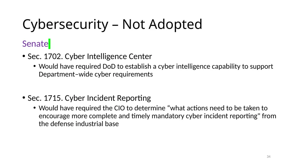 Select Acquisition Policy Provisions in the FY2024 - slide 34 of 43