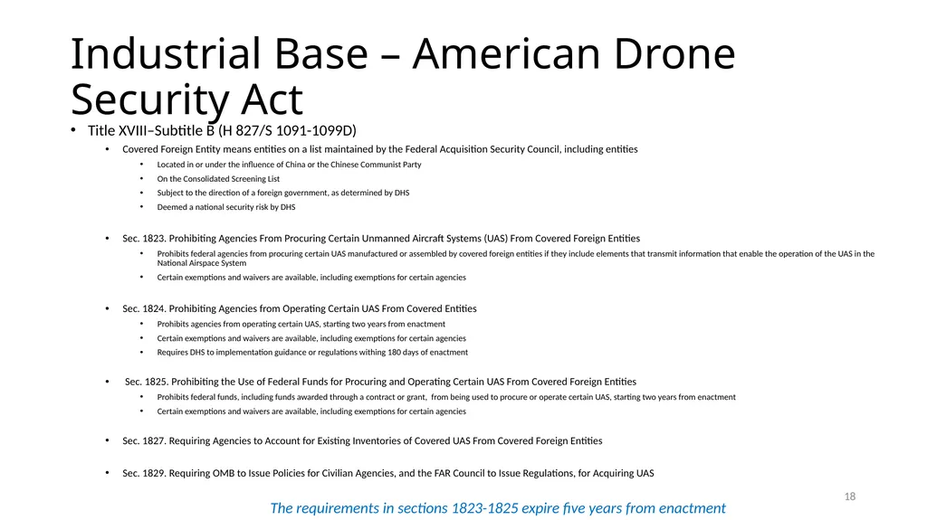 Select Acquisition Policy Provisions in the FY2024 - slide 18 of 43