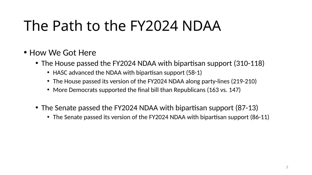 Select Acquisition Policy Provisions in the FY2024 - slide 3 of 43