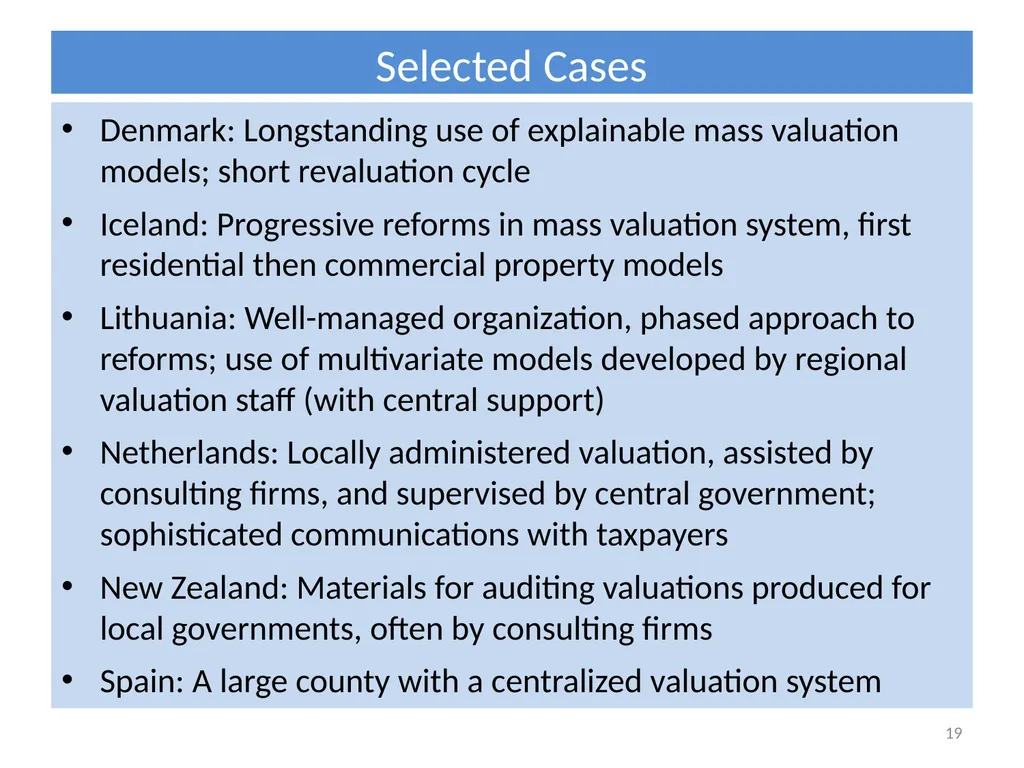 International Experience with Organizing Property - slide 19 of 24