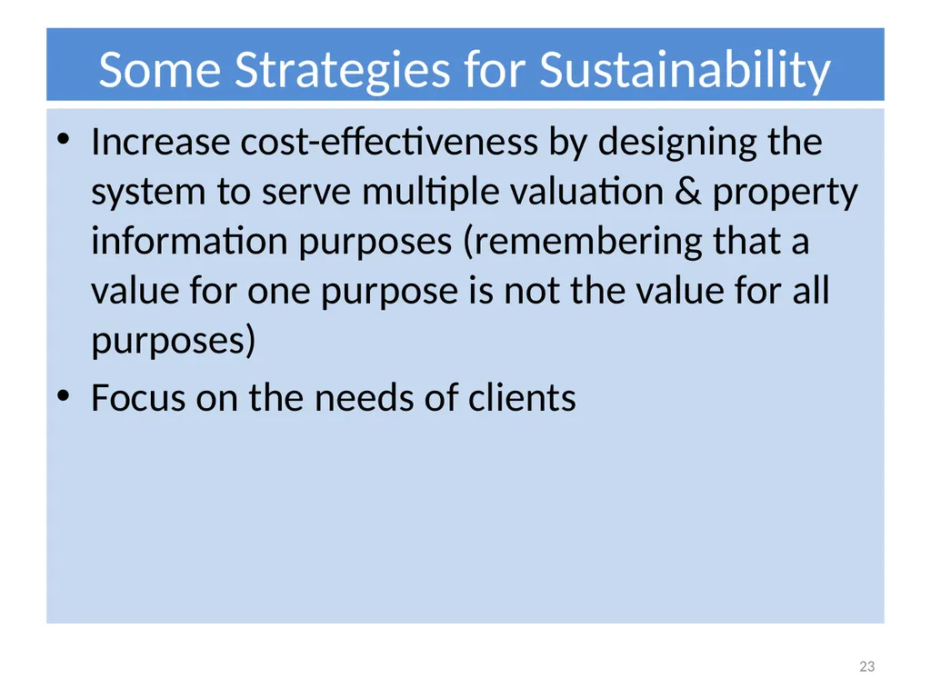 International Experience with Organizing Property - slide 23 of 24