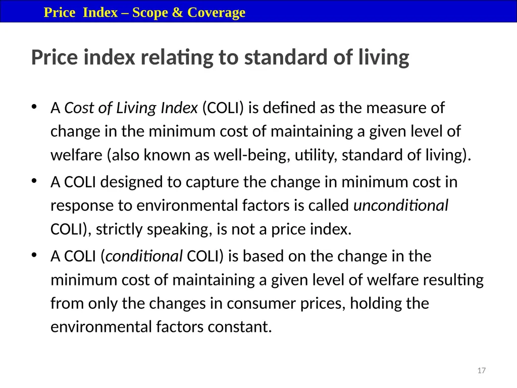 Price Index Module 16: Price Index Session IV 3 - slide 17 of 32