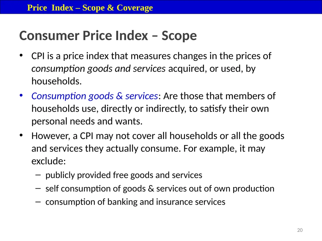 Price Index Module 16: Price Index Session IV 3 - slide 20 of 32