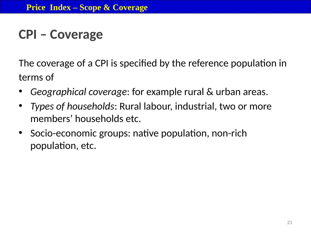 Price Index Module 16: Price Index Session IV 3 - slide 21 of 32