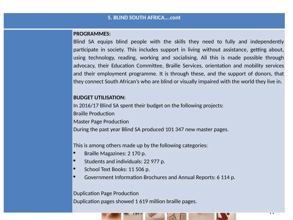 FUNDING FOR NON-ENTITIES DIRECTOR-GENERAL: ARTS - slide 11 of 28