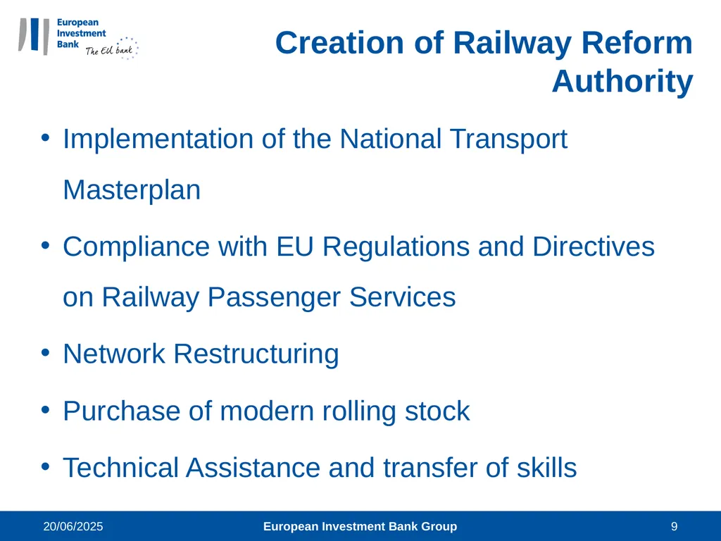 14 March 2018 European Investment Bank Group 1 - slide 9 of 14