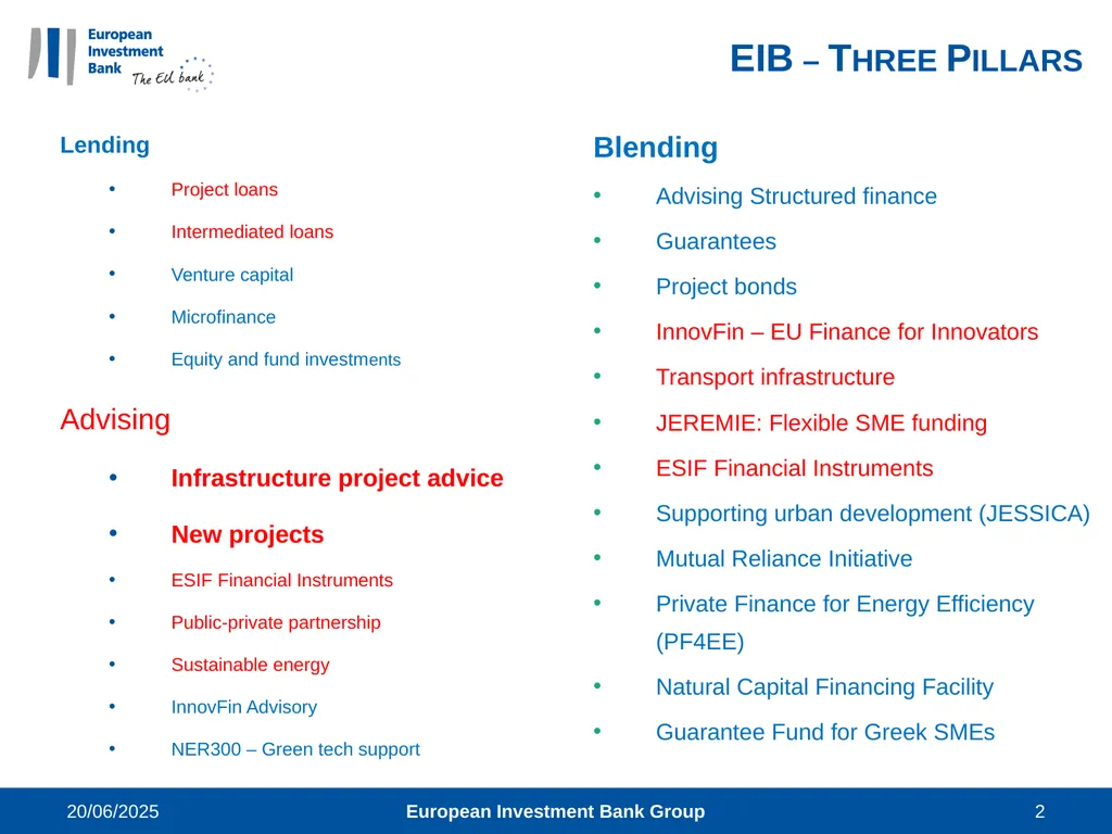 14 March 2018 European Investment Bank Group 1 - slide 2 of 14