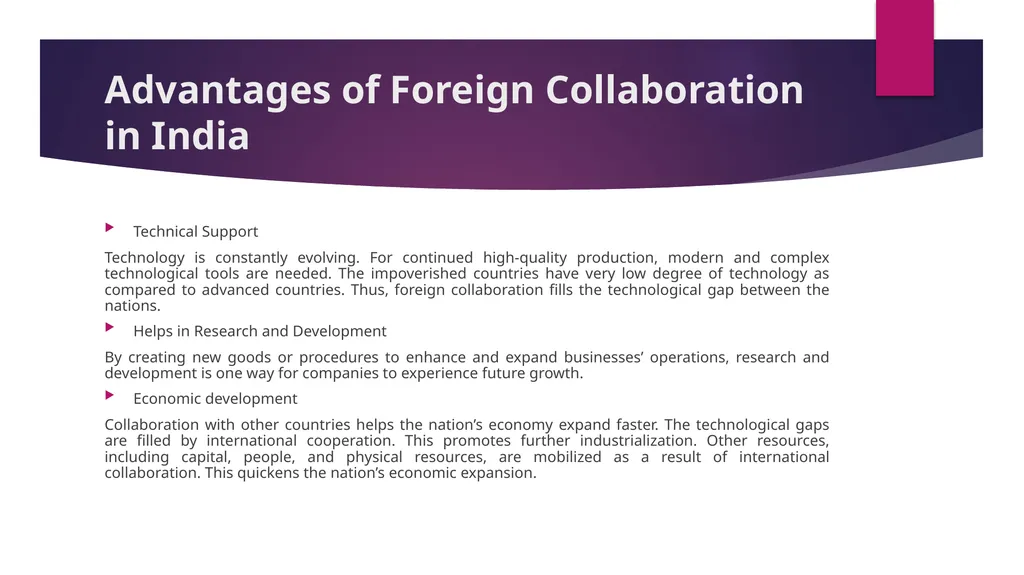 Foreign Collaboration What is Foreign - slide 3 of 5