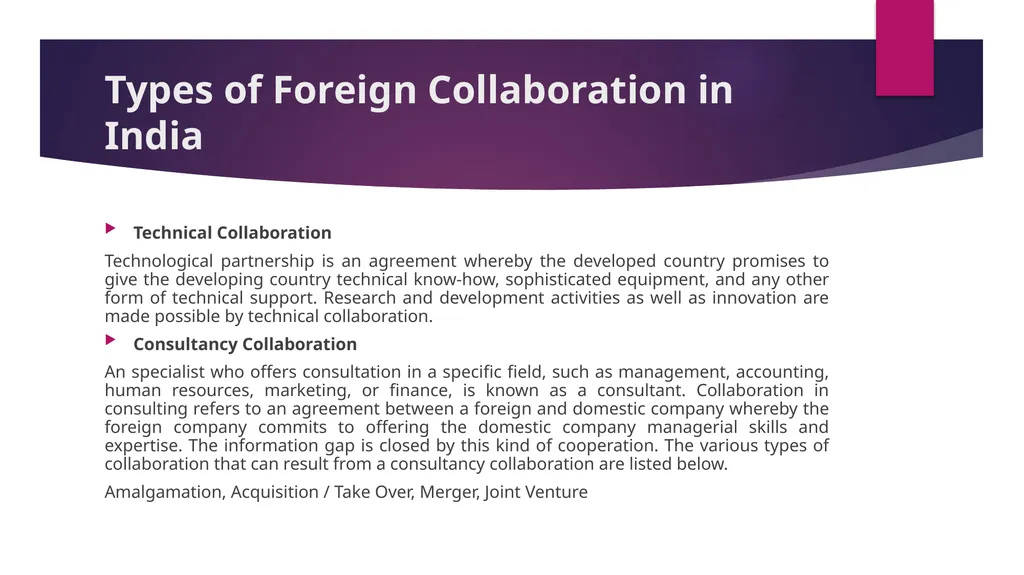 Foreign Collaboration What is Foreign - slide 5 of 5