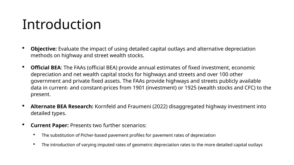 Constructing BEA Highways and Streets Net Wealth - slide 2 of 15