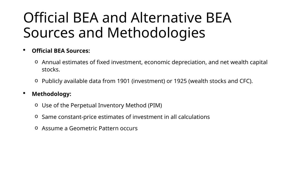 Constructing BEA Highways and Streets Net Wealth - slide 3 of 15