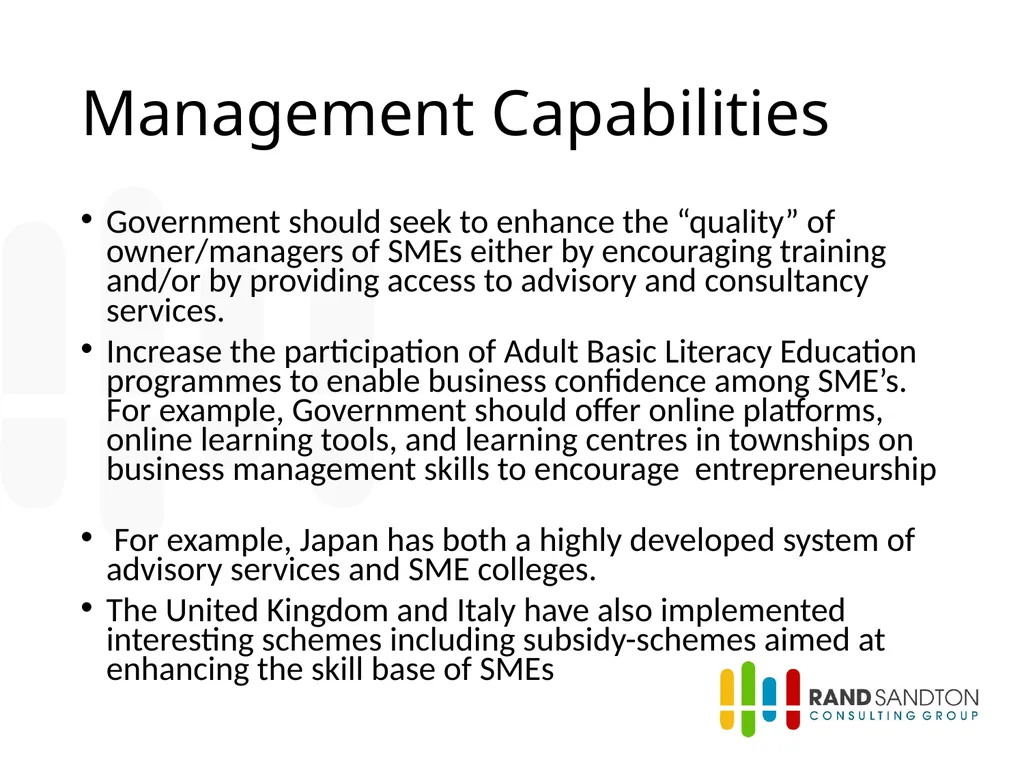 Planning for the Future of Small Businesses in - slide 31 of 33