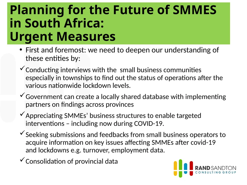 Planning for the Future of Small Businesses in - slide 20 of 33