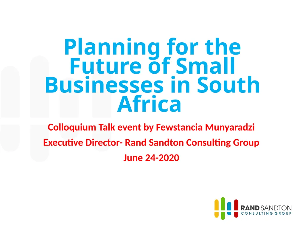 Planning for the Future of Small Businesses in - slide 1 of 33