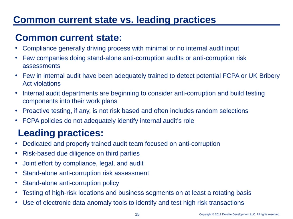 Elements of an Effective Anti-Corruption Program - slide 15 of 26