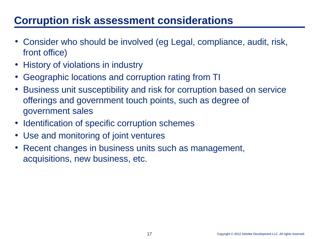 Elements of an Effective Anti-Corruption Program - slide 17 of 26