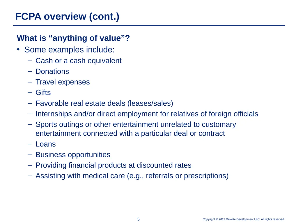 Elements of an Effective Anti-Corruption Program - slide 5 of 26