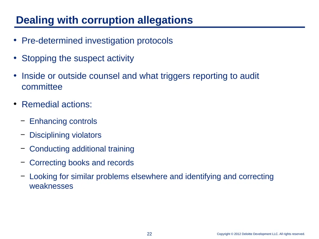 Elements of an Effective Anti-Corruption Program - slide 22 of 26