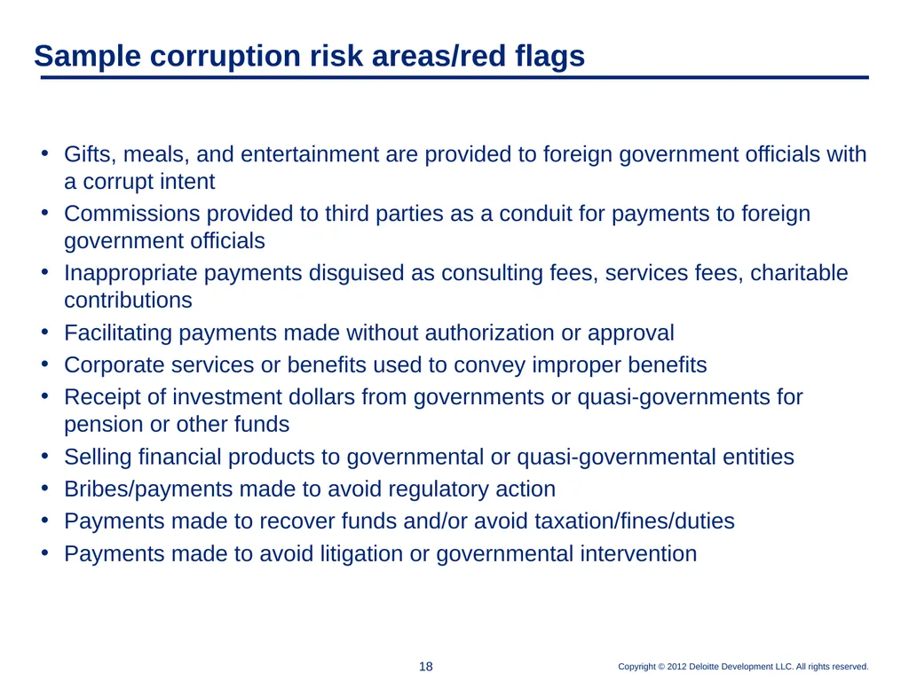 Elements of an Effective Anti-Corruption Program - slide 18 of 26