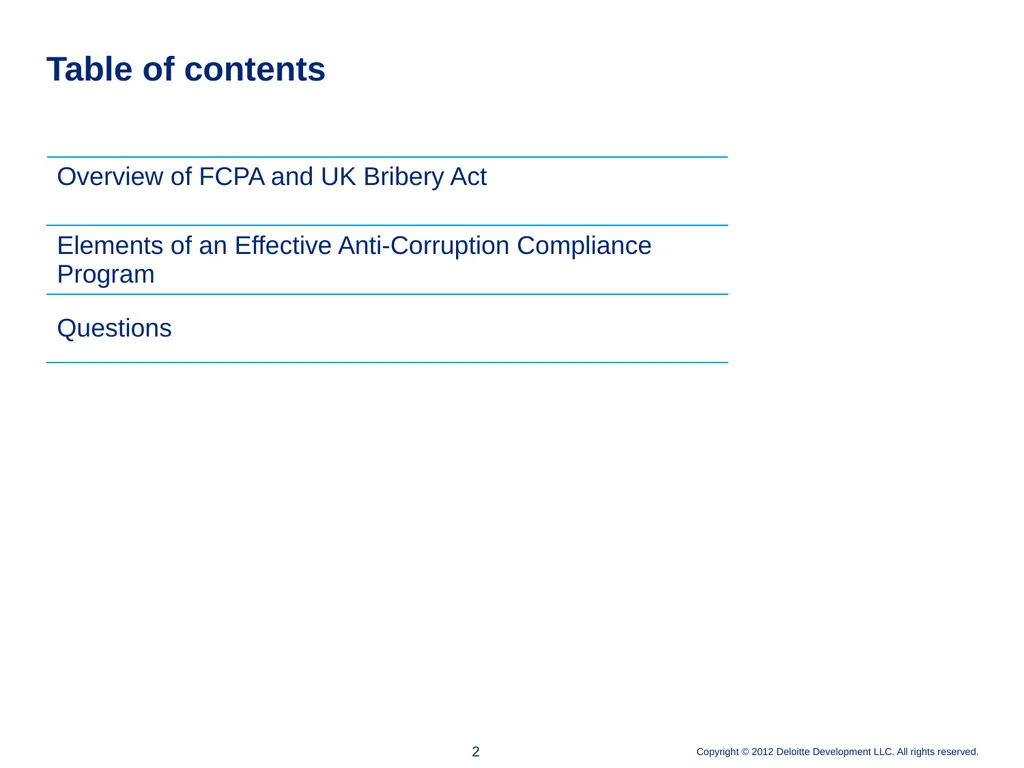 Elements of an Effective Anti-Corruption Program - slide 2 of 26