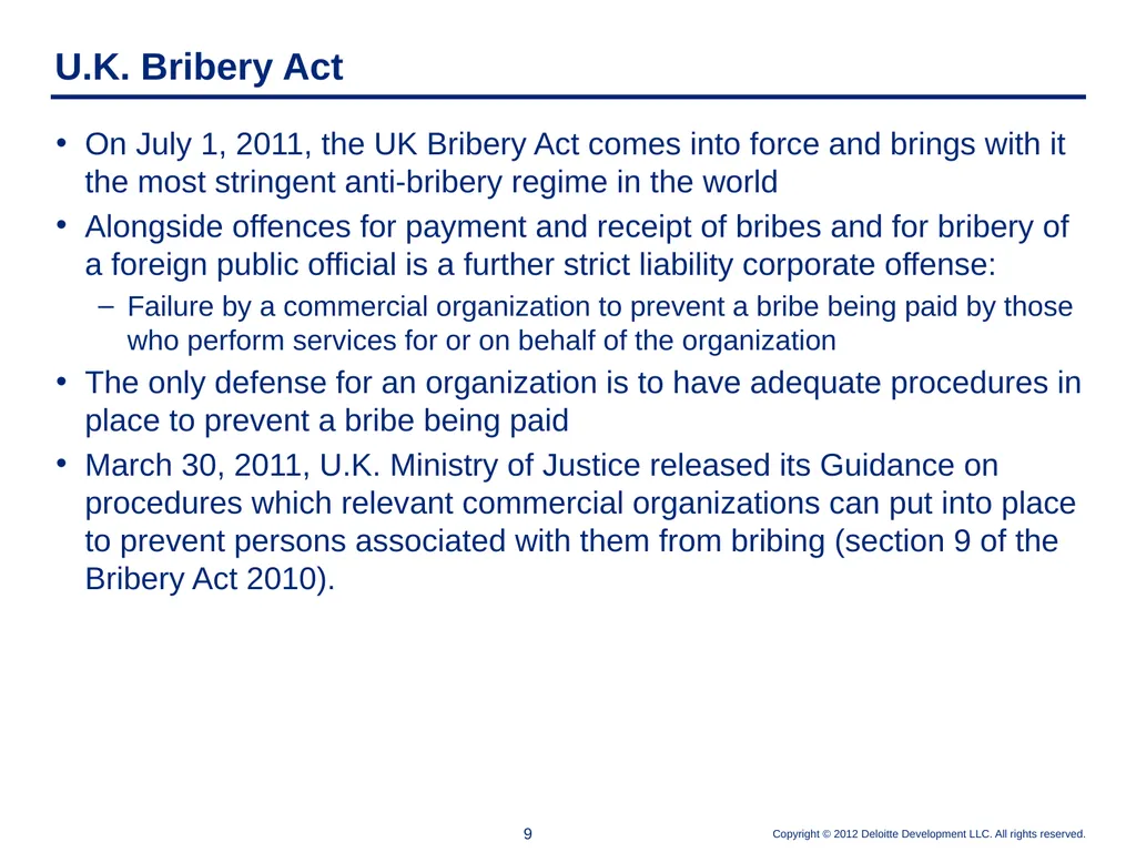 Elements of an Effective Anti-Corruption Program - slide 9 of 26