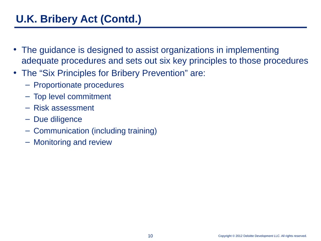 Elements of an Effective Anti-Corruption Program - slide 10 of 26